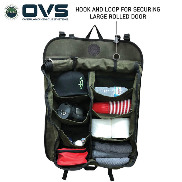 OVS Canyon Waxed Canvas Camping Gear Storage Bag — Feature shot: packed with gear