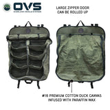 OVS Canyon Waxed Canvas Camping Gear Storage Bag — Feature shot: closed