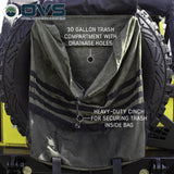 OVS Canyon Waxed Canvas Spare Tire Trash Bag – Extra Large — Lifestyle shot: installed and in use; organized gear on the trail.