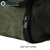 OVS Canyon Waxed Canvas Overnight Bag — Feature shot: heavy-duty zipper