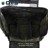 OVS Canyon Waxed Canvas Overnight Bag — Feature shot: pockets