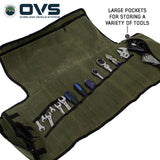 OVS Canyon Waxed Canvas Rolled General Tool Bag — Feature shot: packed with gear
