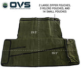 OVS Canyon Waxed Canvas Rolled General Tool Bag — Feature shot: dimensions diagram