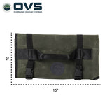 OVS Canyon Waxed Canvas Rolled General Tool Bag — Feature shot: dimensions diagram