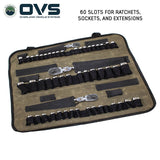 OVS Canyon Waxed Canvas Rolled Socket Organizer — Feature shot: packed with gear