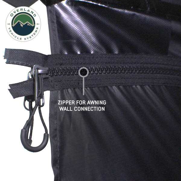 OVS XD Nomadic 270 Awning & Wall Kit Combo — Feature shot: zipper wall connection to the awning