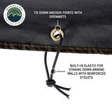 OVS XD Nomadic 270 Awning Walls with Blackout — Feature shot: tie-down grommets with built-in elastic