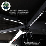 OVS XD Nomadic 270 Awning with Lights & Blackout — Feature shot: integrated LED light strips on the rafters