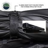 OVS XD Nomadic 270 Awning with Lights & Blackout — Feature shot: heavy-duty hook-and-loop straps that hold the folded awning closed