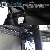 OVS XD Nomadic 270 Awning Walls with Blackout — Feature shot: walls attach to the awning with heavy-duty zippers