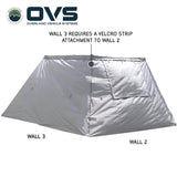 OVS XD Nomadic 270 Awning Walls with Blackout — Feature shot: wall-to-awning hook-and-loop strip