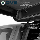 OVS XD Nomadic 180 LTE Awning — Feature shot: C-channel along the rafter for light strips and organizers