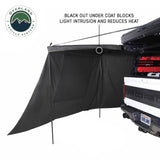 OVS XD Nomadic 180 LTE Awning Wall — Feature shot: blackout undercoat blocks light and heat