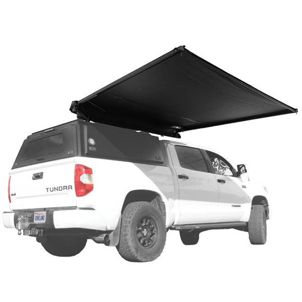 OVS XD Nomadic 90 Self-Deploying Awning — Feature shot: deployed on a full-size pickup