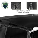 OVS XD Nomadic 270/180 Awning Room Enclosure — Feature shot: doors and windows roll up