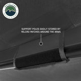 OVS XD Nomadic 270 LT Awning — Feature shot: heat-sealed seams and support poles stowed along the rafters