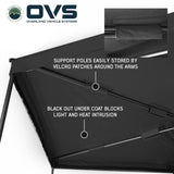 OVS XD Nomadic 270 LTE Awning — Feature shot: blackout undercoat that blocks light and heat