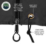 OVS XD Nomadic 270 LTE Awning Walls — Feature shot: SBS zippers and stake-down loops