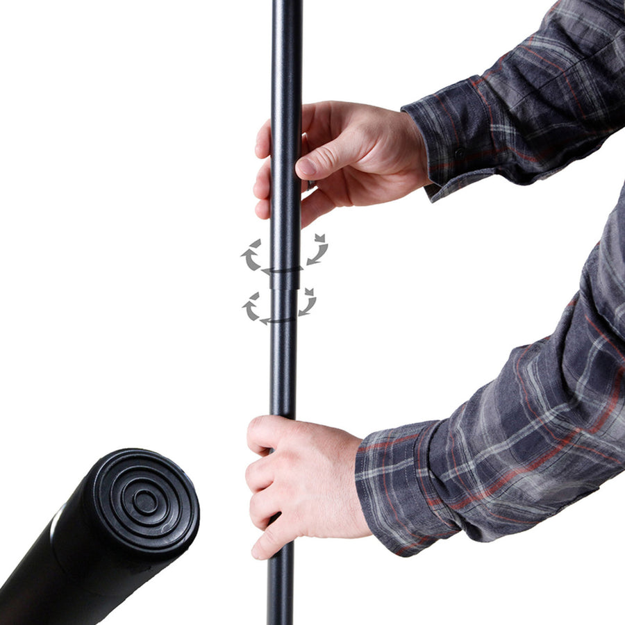 OVS HD Nomadic 180 Awning Poles (3.0 m, 4-Piece) — Feature shot: twist-lock telescoping pole with rubber foot