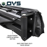 OVS XD Nomadic 315 Awning — Feature shot: black powder-coated boxed aluminum arms