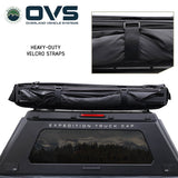 OVS XD Nomadic 315 Awning — Feature shot: heavy-duty hook-and-loop straps that hold the folded awning closed
