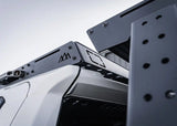 Backwoods Adventure Mods DRIFTR Roof Rack (2024–2027 Tacoma) — Feature shot: close-up rear view of the rack