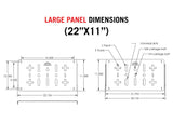 Backwoods Adventure Mods DRIFTR Deck Panel (Universal) — Feature shot: Large panel dimensions, 22.25 × 11.5 in