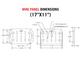 Backwoods Adventure Mods DRIFTR Deck Panel (Universal) — Feature shot: Mini panel dimensions, 17.25 × 11.5 in