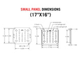 Backwoods Adventure Mods DRIFTR Deck Panel (Universal) — Feature shot: Small panel dimensions, 17.25 × 16.5 in