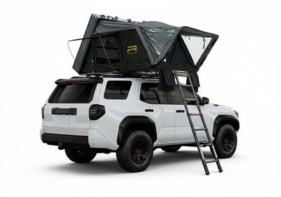 Roofnest Condor Overland 2 XL Air — Feature shot: closed tent mounted on a 4Runner, rear view