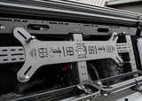 Backwoods Adventure Mods Dogbone Mount (Universal) — Lifestyle shot: Dogbone mount on a Backwoods Adventure Mods overland truck bed rack