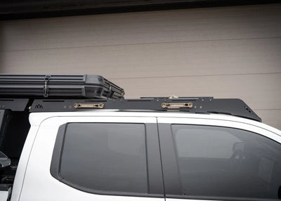Backwoods Adventure Mods DRIFTR Roof Rack (2024–2027 Tacoma) — Feature shot: side view of the rack on a 4th gen Tacoma