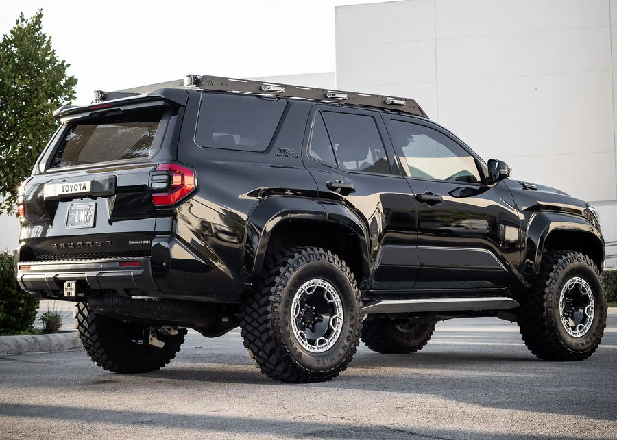 Backwoods Adventure Mods DRIFTR Roof Rack (2025–2027 4Runner) — Feature shot: DRIFTR rack installed on a 6th gen 4Runner