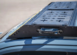 Backwoods Adventure Mods DRIFTR Roof Rack (2025–2027 4Runner) — Feature shot: close-up of the rack with optional deck panels on the crossbars