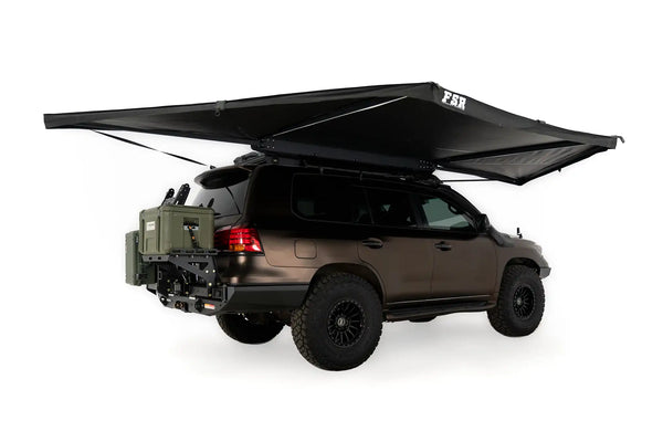 FSR 180 Awning — Feature shot: closed profile mounted to a vehicle roof rack