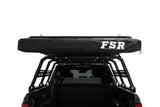 FSR 180 Tailgate Awning — Feature shot: mounted on the rear of a 4x4 vehicle, stored in its heavy-duty bag