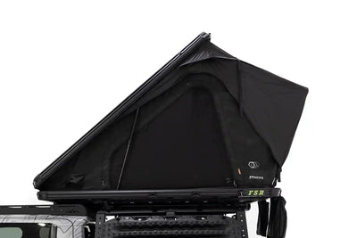 FSR Aspen Pro — Feature shot: front hero view of the deployed low-profile hard shell rooftop tent