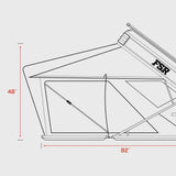 FSR Kali King — Feature shot: dimension diagram showing open length