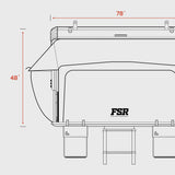 FSR Kali King — Feature shot: dimension diagram showing open width