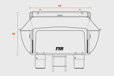 FSR Kali — Feature shot: dimension diagram showing open width