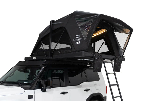 FSR Nova King — Feature shot: exterior with interior LED lighting visible through the fabric at dusk