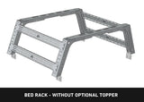 Backwoods Adventure Mods Overland Bed Rack (2020–2027 Gladiator) — Feature shot: layout diagram of the rack