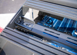 Backwoods Adventure Mods DRIFTR Bed Rack Topper (2020–2027 Gladiator) — Feature shot: close-up of the topper mounting hardware