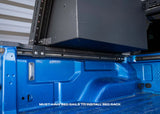 Backwoods Adventure Mods Overland Bed Rack (2020–2027 Gladiator) — Feature shot: mounts for the bed rail tracks