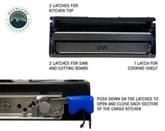 Overland Vehicle Systems Camp Kitchen With Slide Out Sink Cooking Shelf and Work Station