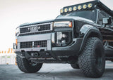 Backwoods Adventure Mods Lo-Pro Hidden Winch Bumper (2024–2027 Land Cruiser 250) — Feature shot: low-profile bumper following the factory body lines