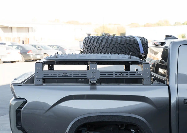 Backwoods Adventure Mods Overland Bed Rack Mid Height (2007–2027 Tundra) — Feature shot: mid height rack installed on a Tundra