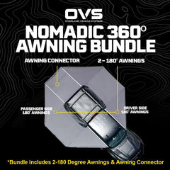 OVS Nomadic Complete 360 Degree Shade Awning with Bracket Kit - Recon Recovery