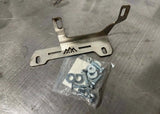 Backwoods Adventure Mods TSS Relocation Bracket (2010–2024 4Runner) — Feature shot: raw stainless bracket showing the sensor mounting holes