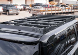 Backwoods Adventure Mods DRIFTR Roof Rack (2024–2027 Land Cruiser 250) — Feature shot: crossbars and accessory mounts on the rack